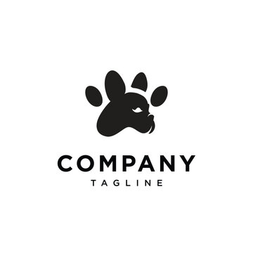 Paw head dog logo icon vector template.eps