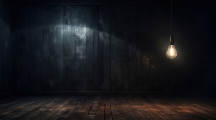 Dim Room Illuminated by a Single Lightbulb