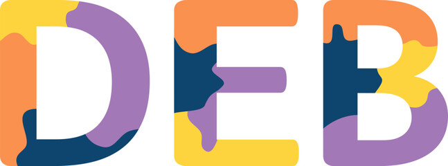 Deb Colorful 3d Abstract Text name