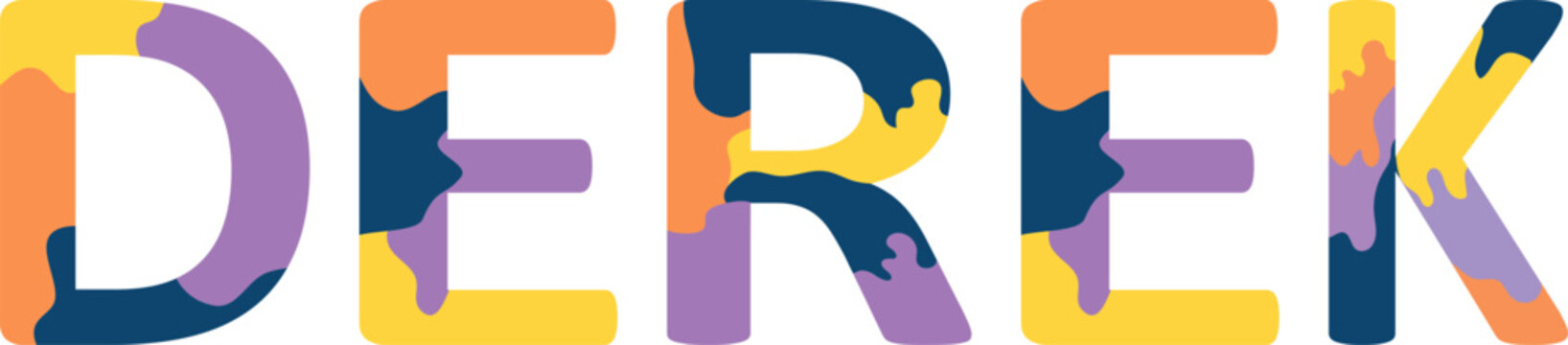 Derek Colorful 3d Abstract Text name