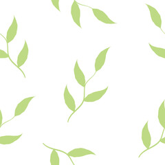 green leaves background seamless repeat pattern design, green botanical leaves pattern