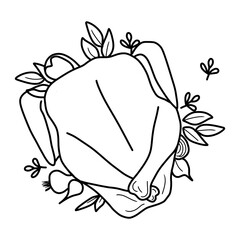 sketch of thanksgiving turkey
