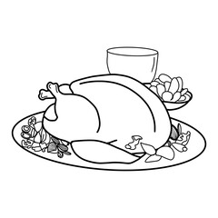 sketch of thanksgiving turkey