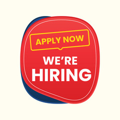 apply now we are hiring announcement job vacancy banner vector