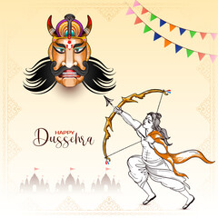 Happy Dussehra cultural festival traditional background design