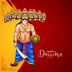 Religious Indian festival Happy Dussehra greeting background design