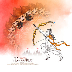 Religious Indian festival Happy Dussehra greeting background design