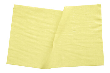 light yellow crumpled torn tape isolated on transparent background
