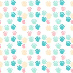 Seamless dog footprint pattern