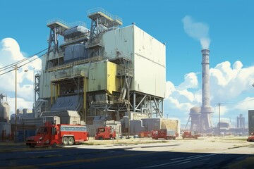 A bright day at an industrial facility. Generative AI