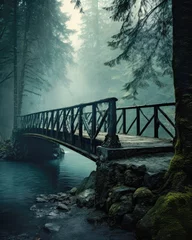 Foto op Canvas Old bridge in a forest area © JuanM