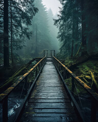 Old bridge in a forest area