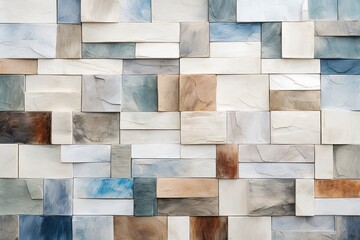 Sable Slate Wall Meets Marble Wall in a Textured Symphony, Complemented by Graceful Wood Accents