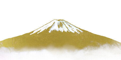 Watercolor oriental painting abstract ink landscape fuji gold mountain fog traditional Chinese painting. asia art style.png.	