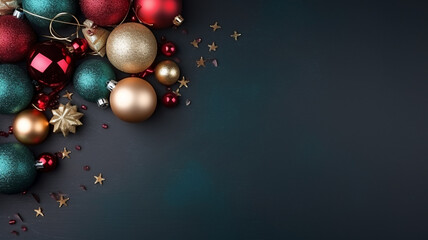 Christmas decorations on background