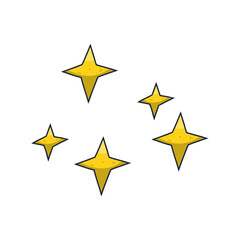 Vector blinking stars icons in cartoon flat style hand drawn vector illustration