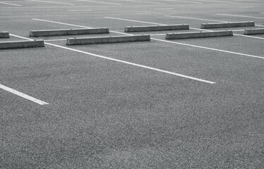 Empty parking lot with marking lines.