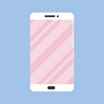 Vector smartphone cartoon on white