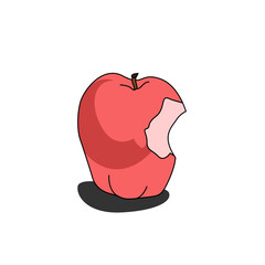 Red bitten apple