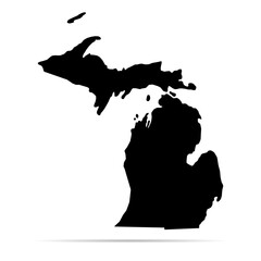 Michigan map shape, united states of america. Flat concept icon symbol vector illustration