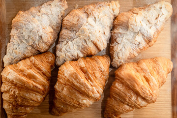Almond Croissant On Bakery Store