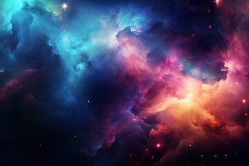 Incredible abstract background of a colorful space galaxy cloud nebula. Starry night cosmos. Universe science astronomy. Supernova wallpaper.