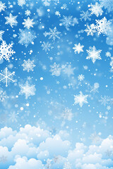 Naklejka na ściany i meble Christmas blue background with snow.
