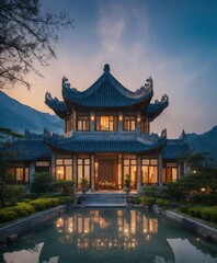 Obraz premium chinese temple in the morning