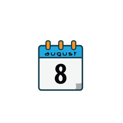 August date icon vector logo design template