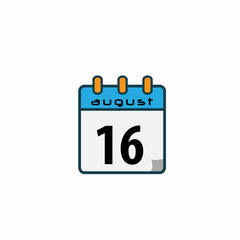 August date icon vector logo design template