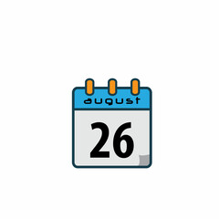 August date icon vector logo design template