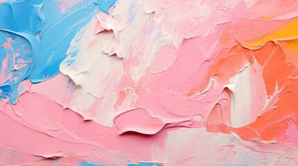 Fototapeta premium Chintzy Oil Paint Texture Blooms on a Timeless White Background