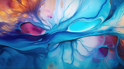 Capturing the Beauty of Currents of Translucent Hues as They Weave Through Metallic Swirls