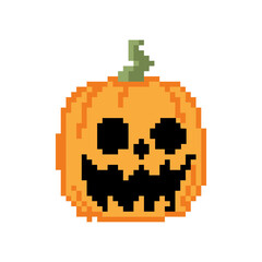 Obraz premium Scary Pumpkin Halloween Pixel Art