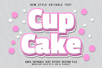 cup cake editable text effect emboss modern style