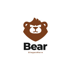 Bear simple mascot head vector logo