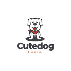 dog cute logo vector 