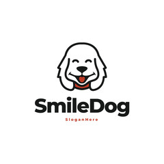 dog cute logo vector 