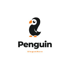 Modern penguin logo vector