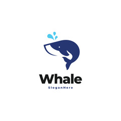 Obraz premium whale modern logo vector