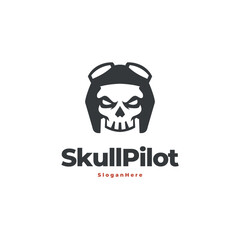 Skull pilot logo vector