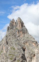 Rock mountain of the group called PALE DI SAN MARTINO in the European Alps in Northern Italy