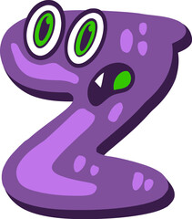 Spooky Monster Letter Z