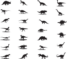 Dinosaur Vector Illustration Set - 28 Species