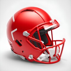 Fototapeta premium red football helmet isolated on white background