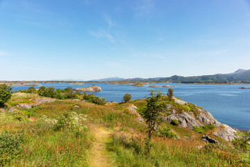 Fototapeta na wymiar Landscape along norwegian atlantic road