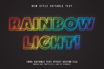 rainbow light editable text effect neon style