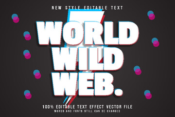 world wild web editable text effect emboss modern style