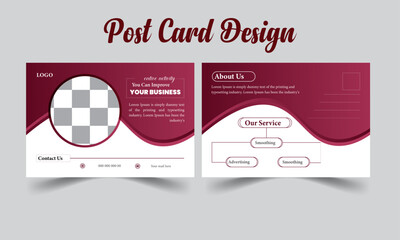 Corporate Business Postcard Template Design, Simple and Clean Modern Minimal concept. 