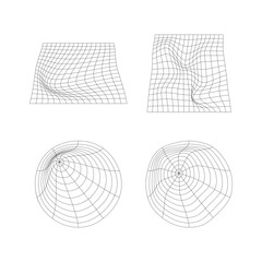 Wireframe Futuristic In Different Shape. Isolated On White Background. Vector Illustration. 